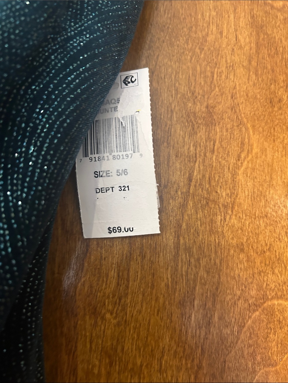 B Darlin Teal Glitter Cowl Neck Mini Dress - Picture 4 of 13